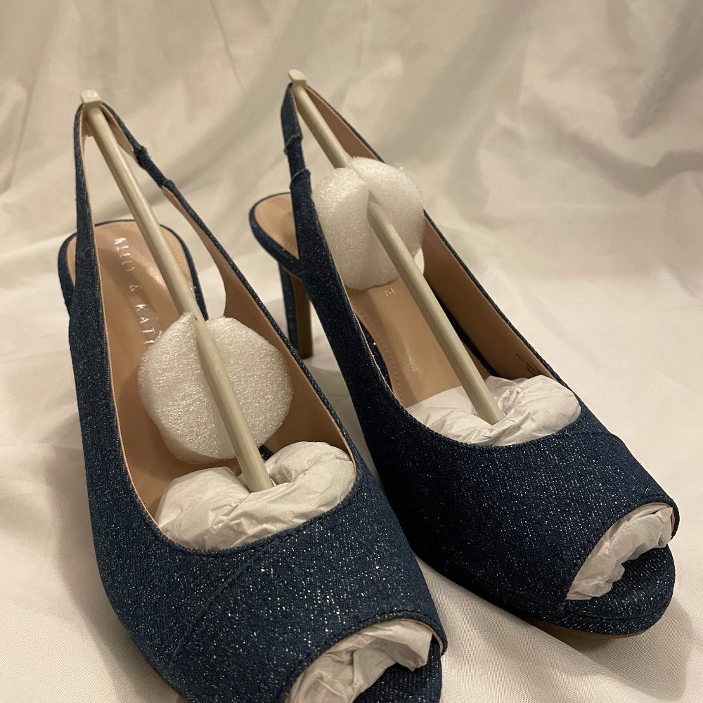 Kelly & Katie Indigo Glitter Denim Shoes Size 8